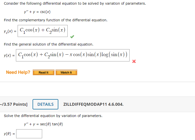 Solved Consider The Following Differential Equation To Be