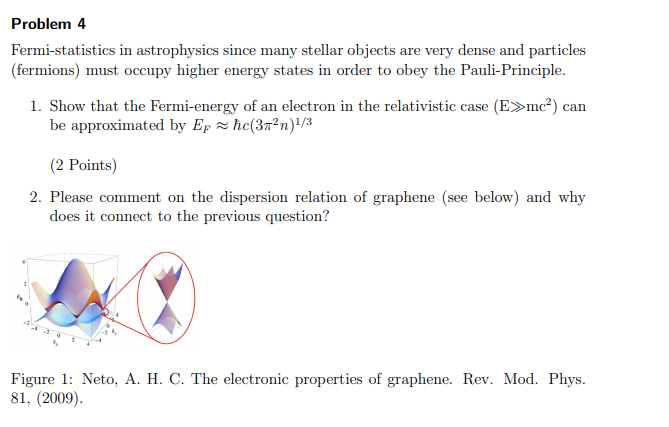 Solved Problem 4 Fermi-statistics in astrophysics since many | Chegg.com