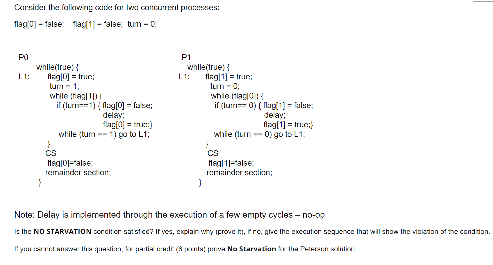 Solved Consider the following code for two concurrent | Chegg.com