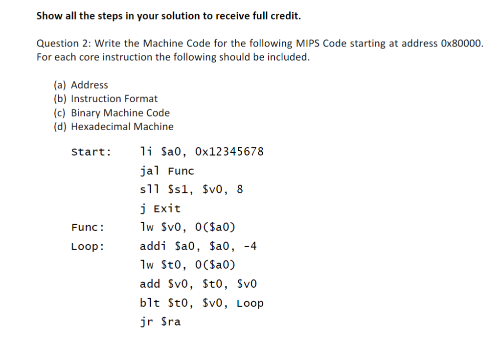 Solved Show all the steps in your solution to receive full | Chegg.com
