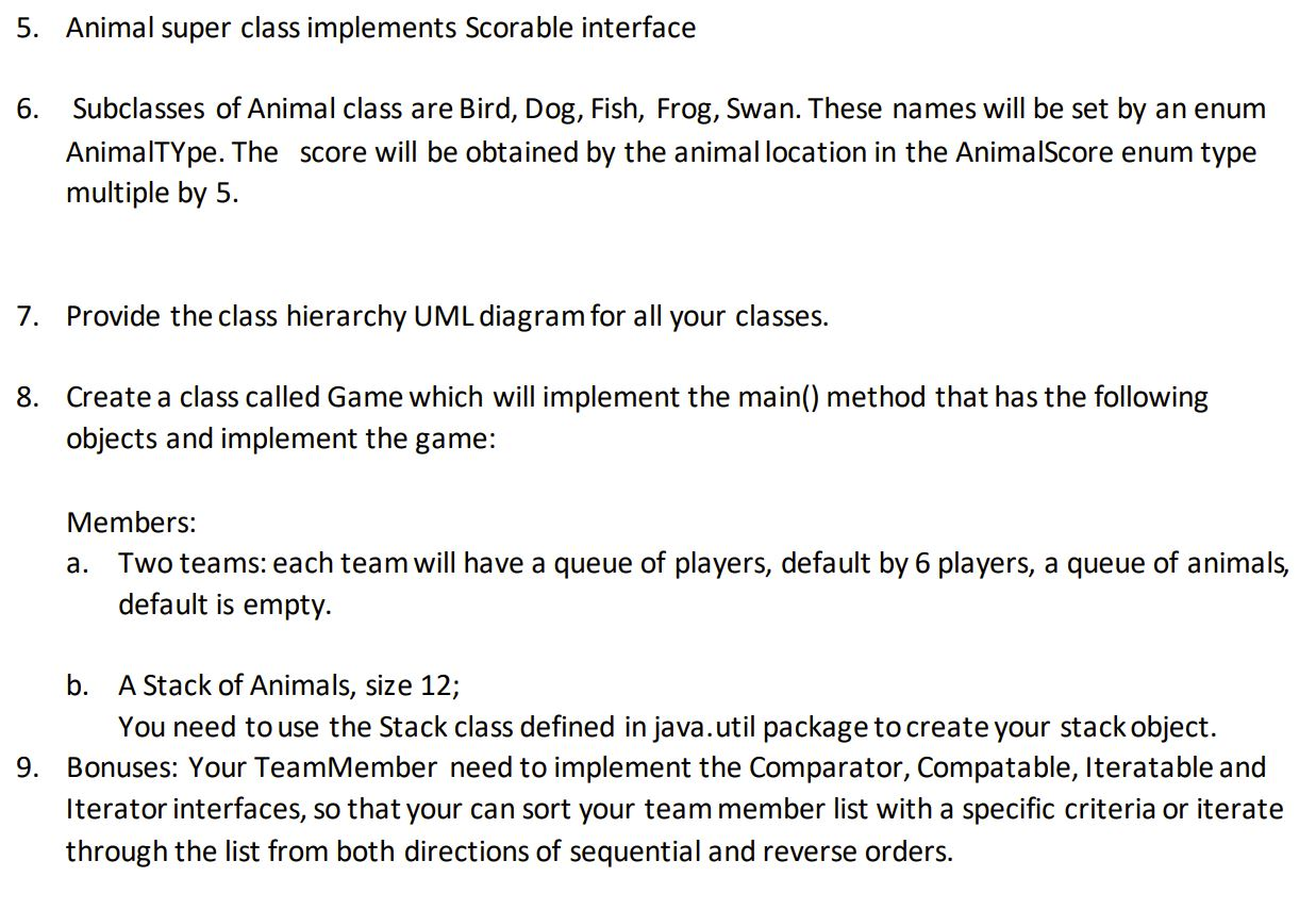 n this assignment, you will create a game using Java | Chegg.com