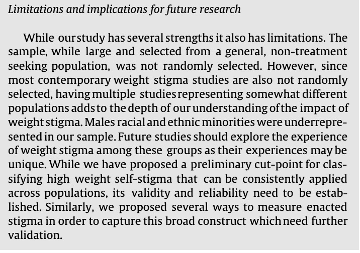 What is another potential limitation of the study by