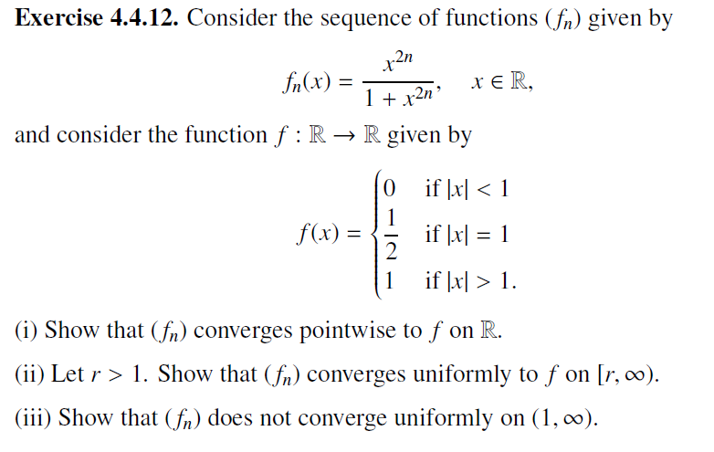 Solved Exercise 4.4.12. Consider the sequence of functions | Chegg.com