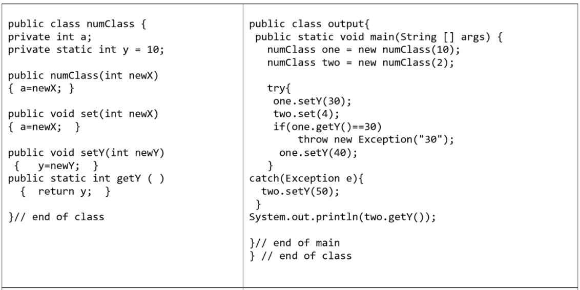 Solved What is the output for the following java program? | Chegg.com