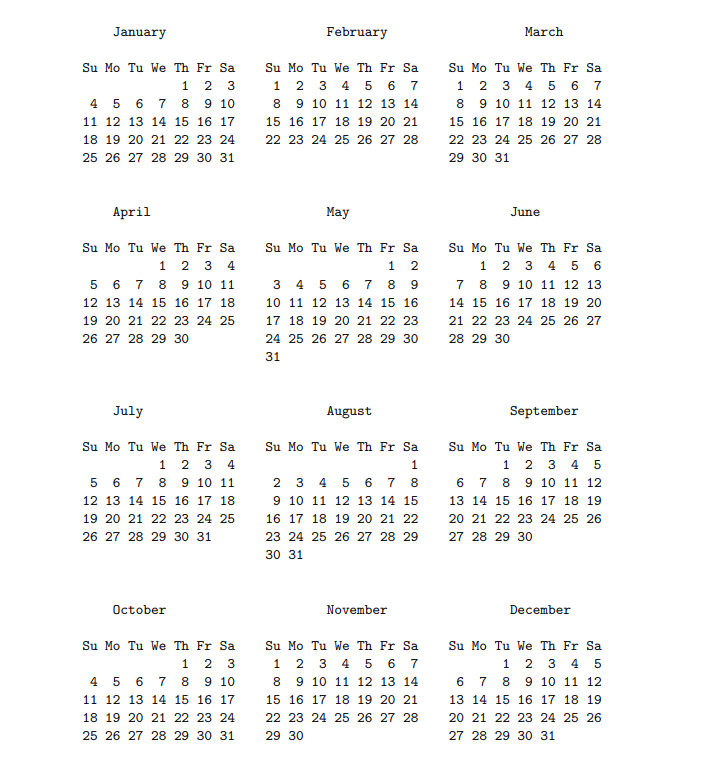 Solved C++ program , program should print 3 months on each | Chegg.com