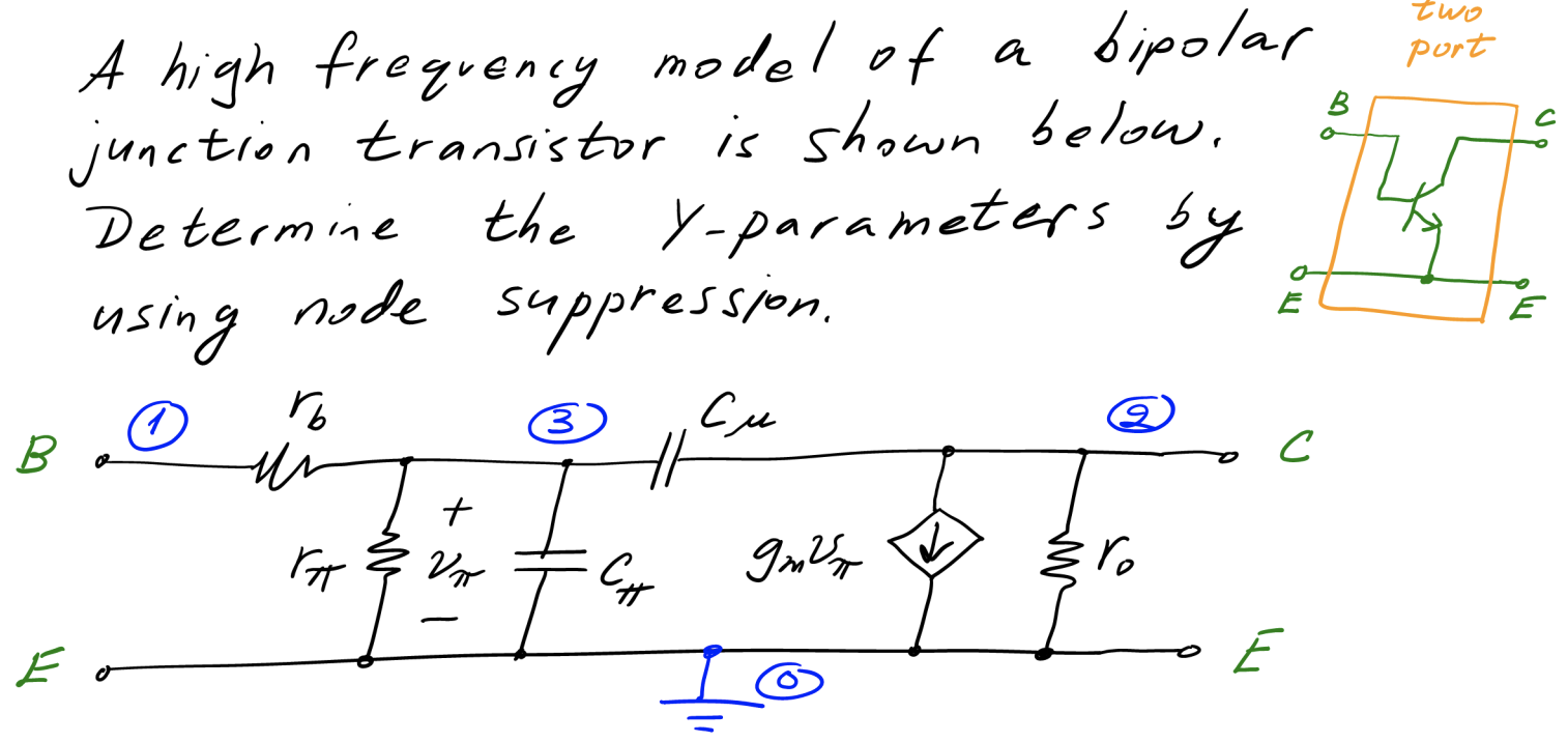 Solved two port B A high frequency model of a bipolar | Chegg.com