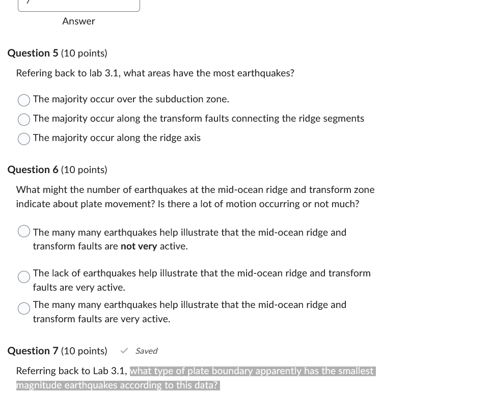 AnswerQuestion 5 (10 ﻿points)Refering back to lab