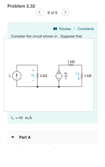 Solved - Determine the current io in the circuit. - | Chegg.com