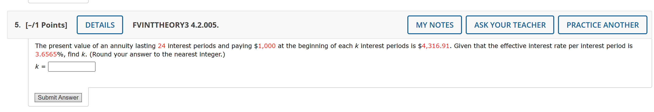 Solved [-/1 ﻿Points]FVINTTHEORY3 4.2.005. 3.6565%, ﻿find | Chegg.com