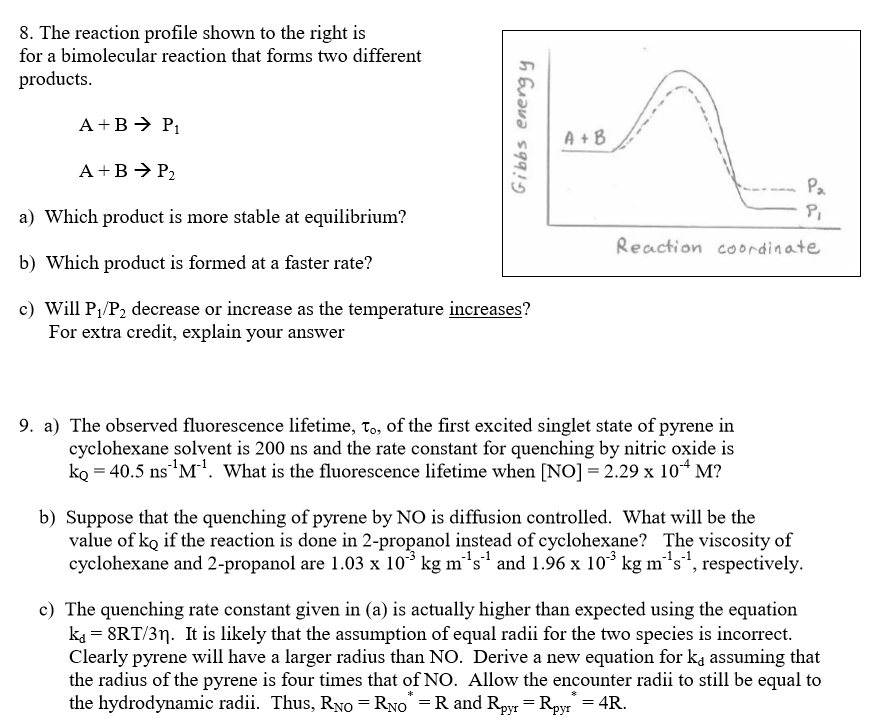 Solved 8. The reaction profile shown to the right is for a | Chegg.com