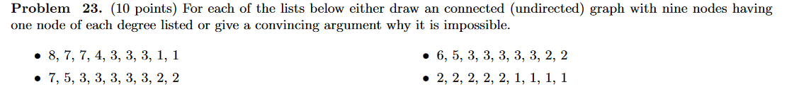 Solved Problem 23. (10 points) For each of the lists below | Chegg.com