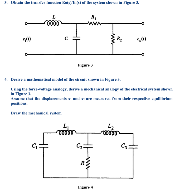 Solved 3. Obtain The Transfer Function Eo(s)/Ei(s) Of The | Chegg.com