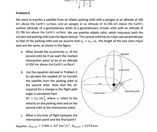 Solved r a Problem6 We want to transfer a satellite from an | Chegg.com