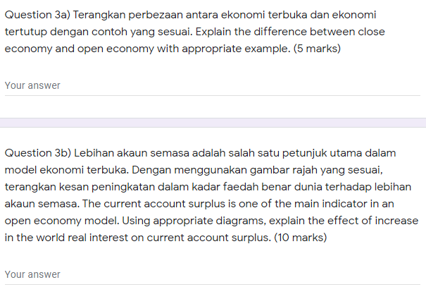 Solved Question 3a Terangkan Perbezaan Antara Ekonomi Chegg Com