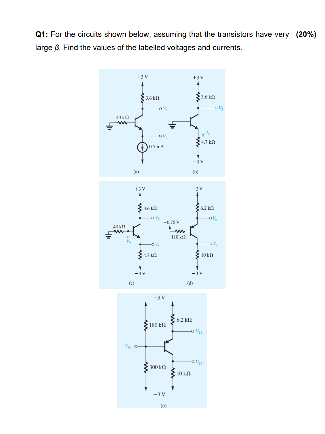 Solved Q1 For The Circuits Shown Below Assuming That The Chegg Com