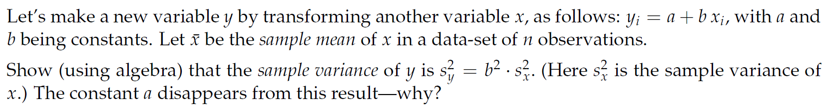 Solved Let's make a new variable y by transforming another | Chegg.com