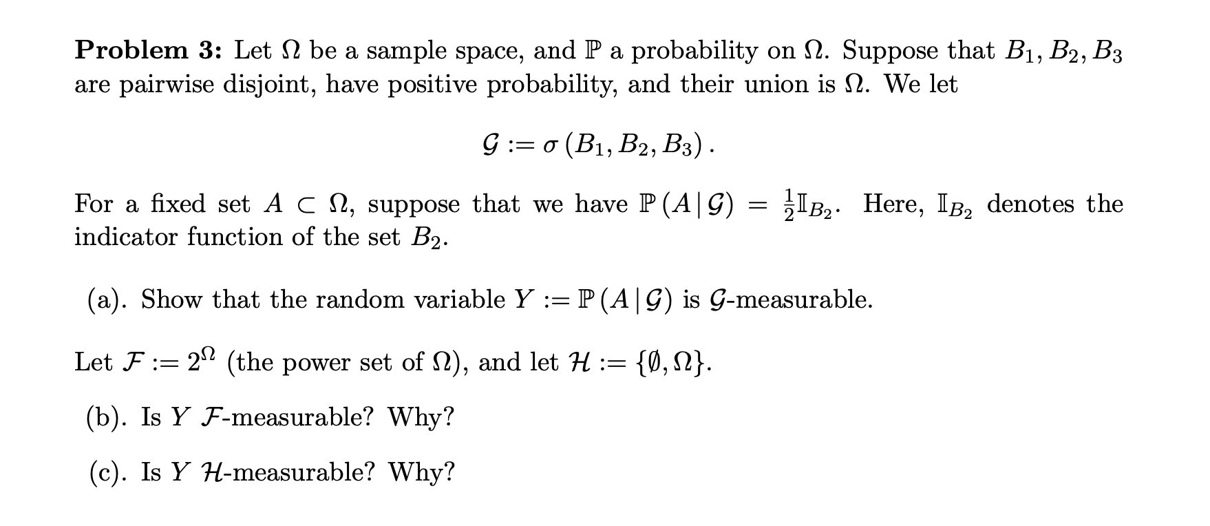 This is a sigma-algebra problem. Omega is an (at | Chegg.com