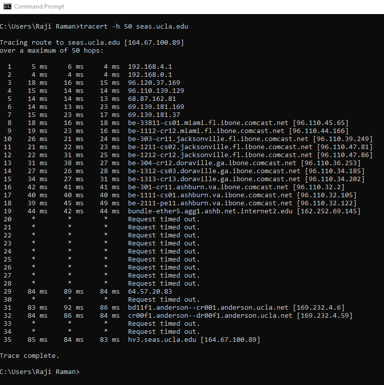 Q1: a Perform a traceroute from a machine you have | Chegg.com