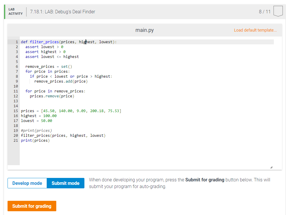 Solved 7.18 LAB: Debug's Deal Finder Instructor note: | Chegg.com