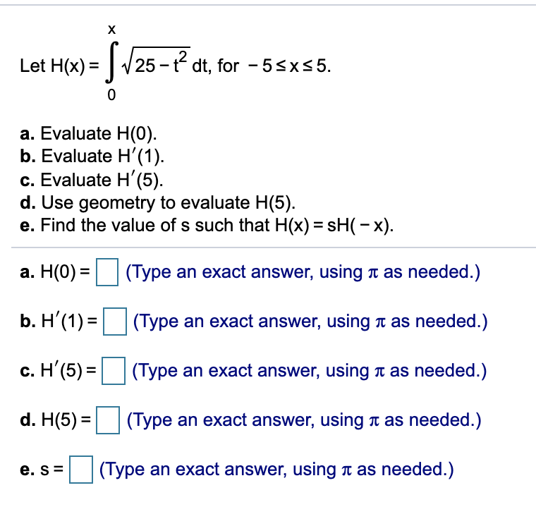 Solved H Let H X H X S V25 4 2 Dt For 55x55 0 A E Chegg Com