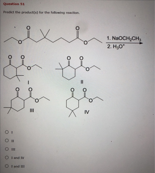 Solved Question 52 Predict the major product for the | Chegg.com