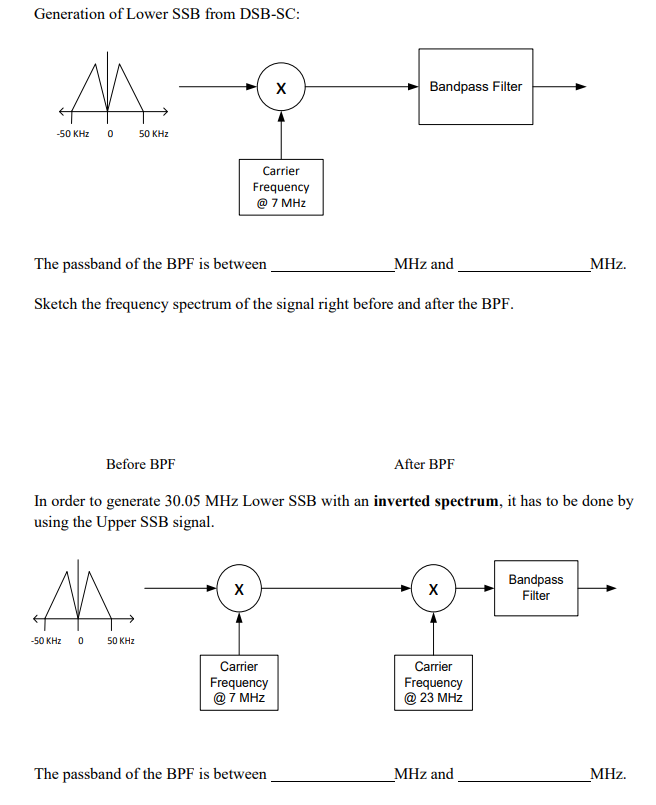 Design a system whereby a 7 MHz SSB- or lower SSB | Chegg.com