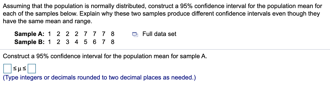 Solved B. Construct A 95 % Confidence Interval For The | Chegg.com