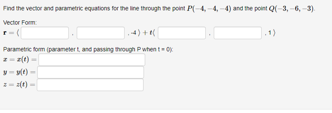 Solved Find the vector and parametric equations for the line | Chegg.com