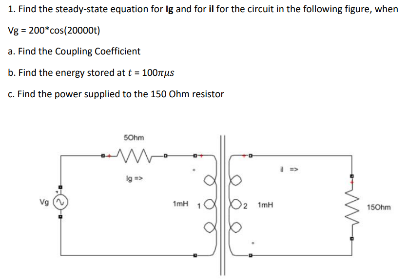 Solved ******The Mutual Inductance Is In The Figure Says It | Chegg.com