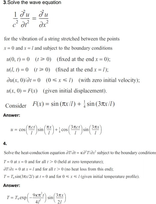 Solved 3.Solve the wave equation 1 đu _ đu dx? %3D for the | Chegg.com