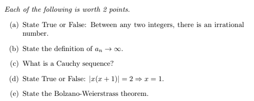 Solved Each of the following is worth 2 points. (a) State | Chegg.com