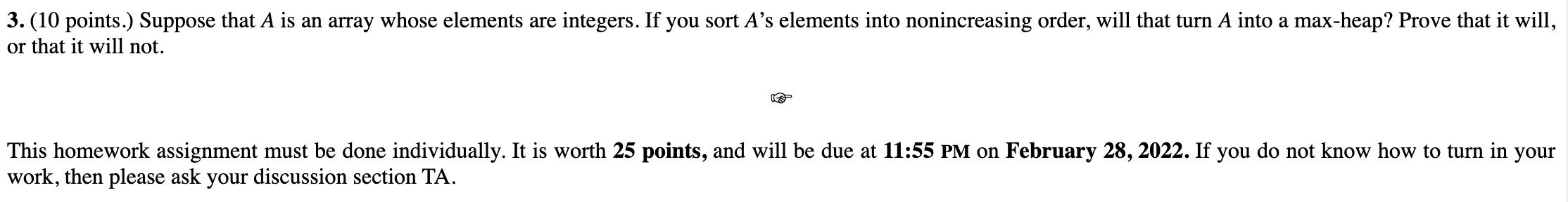 Solved 3. (10 points.) Suppose that A is an array whose | Chegg.com