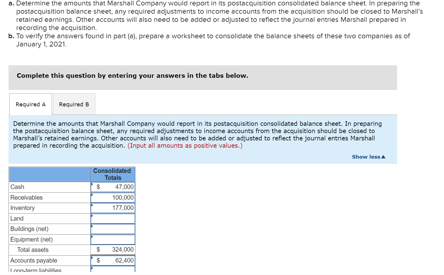 solved-on-january-1-2021-marshall-company-acquired-100-chegg