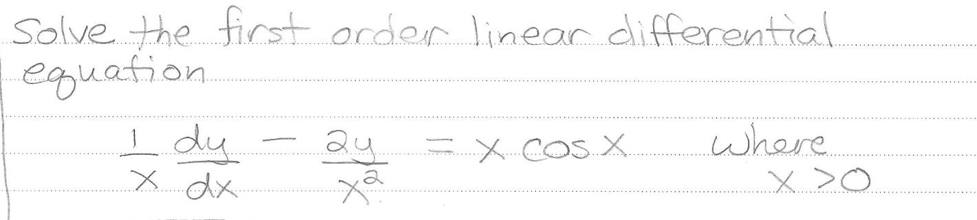 Solved Solve the first order linear differential equation | Chegg.com