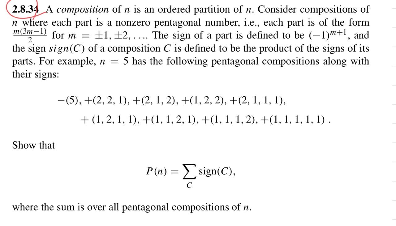 2.8.34. A composition of n is an ordered partition of