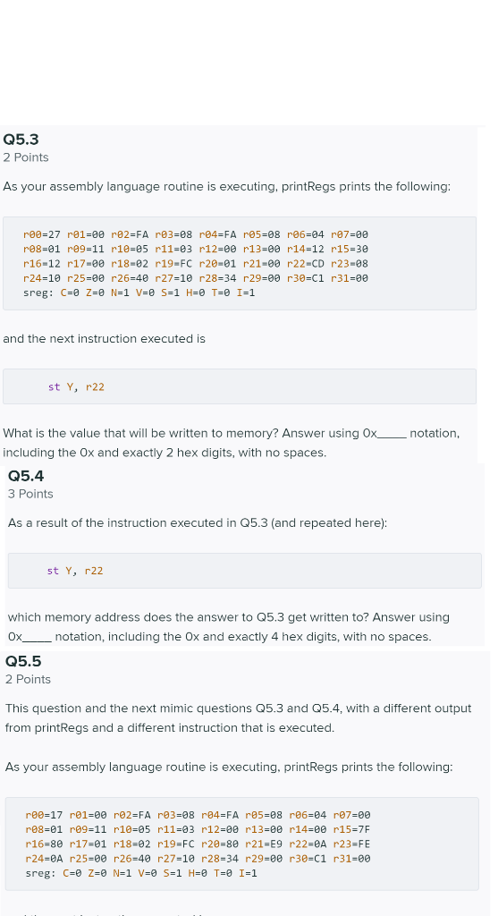 Solved Q5.1 3 Points The instruction lds r22 foo where Chegg