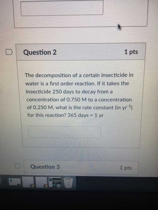 Solved D | Question 2 1 pts The decomposition of a certain | Chegg.com