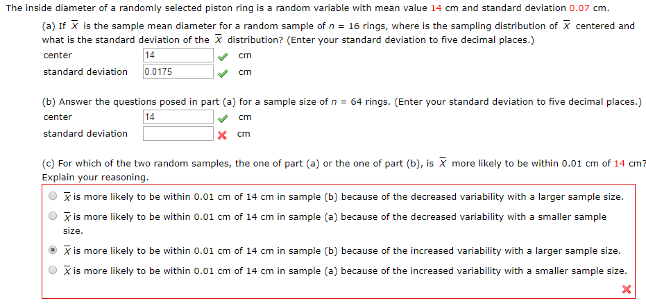 Solved The inside diameter of a randomly selected piston | Chegg.com