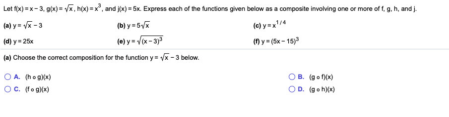 Solved C Y X1 4 Let F X X 3 G X X H X X® And J X