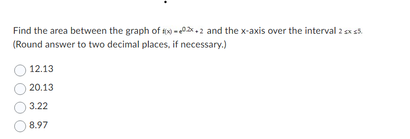 Solved Find The Area Between The Graph Of F X E0 2x 2 And