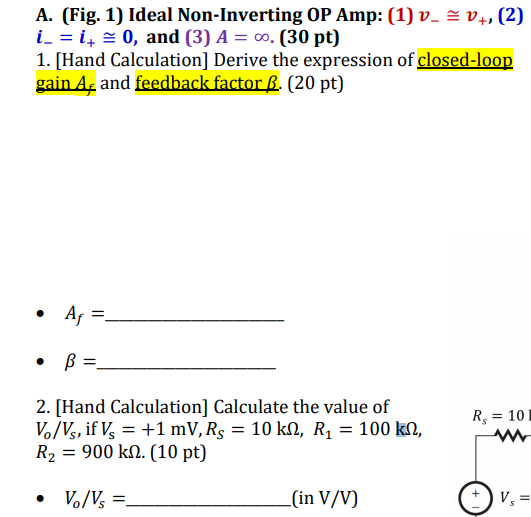 It V Ox 아 R Vi A Ovo Vs V V R2 Vf R Fig 1 A Chegg Com