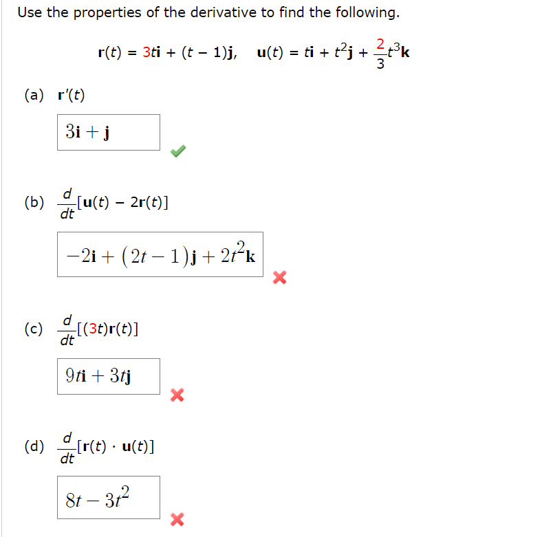 Solved Use the properties of the derivative to find the