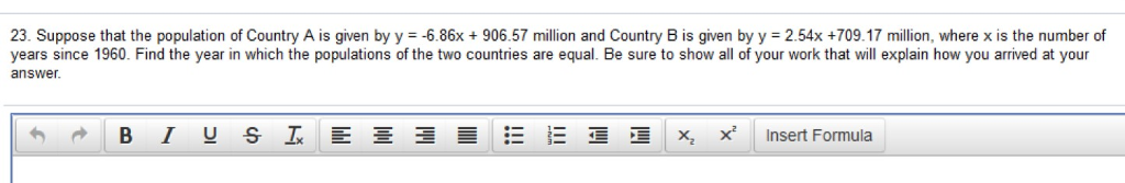 Solved 23. Suppose that the population of Country A is given | Chegg.com