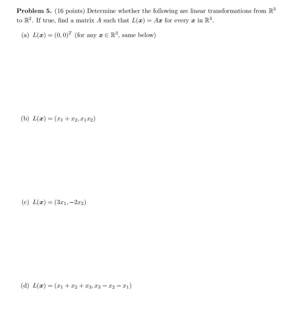 Solved Problem 2. (3+4+4 Points) For Each Of The Following | Chegg.com