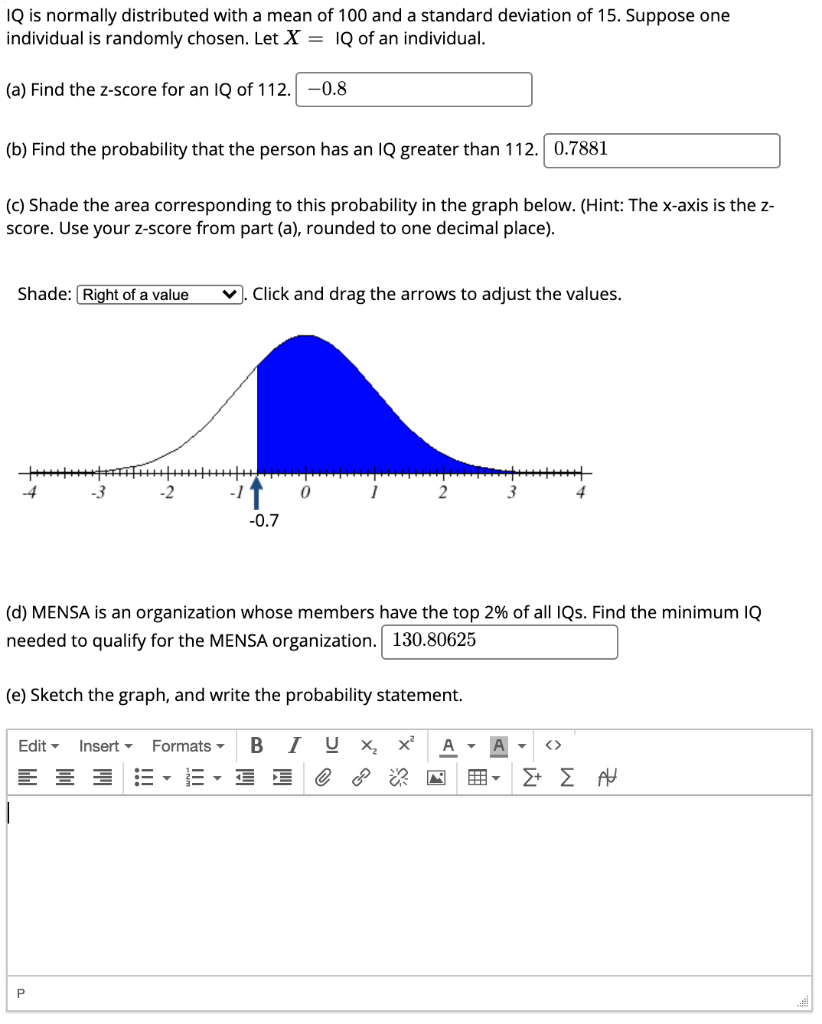 solved-iq-is-normally-distributed-with-a-mean-of-100-and-a-chegg