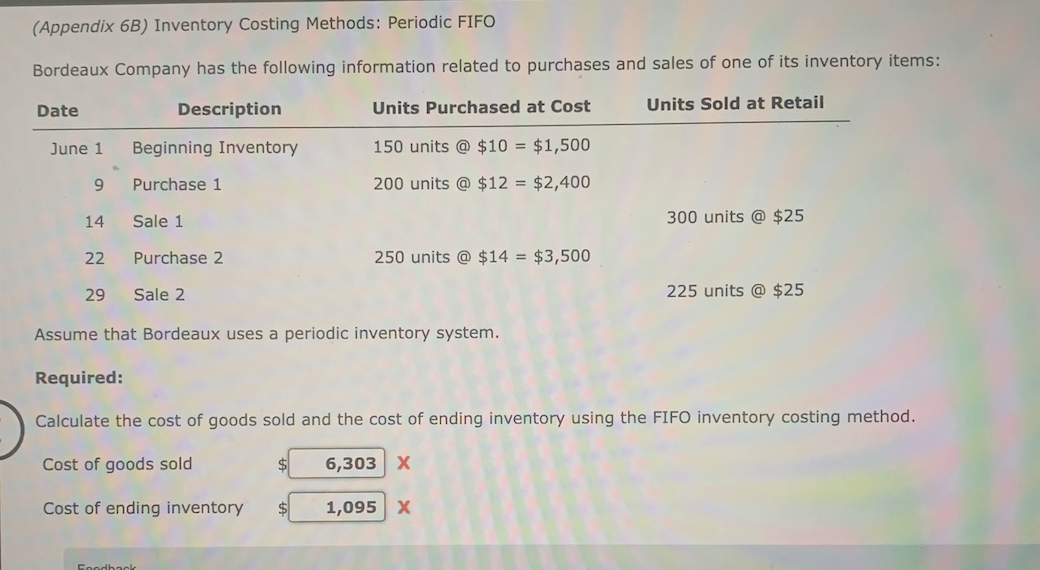 Solved (Appendix 6B) Inventory Costing Methods: Periodic | Chegg.com