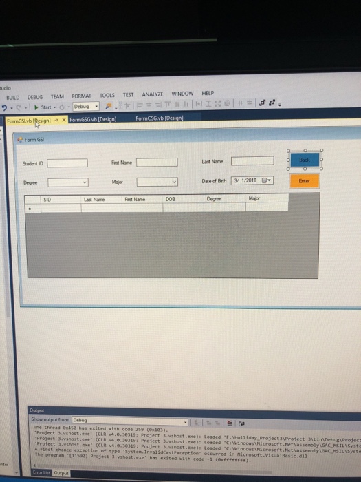 Solved In Visual Basic, I am running multiple forms but when | Chegg.com