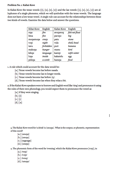 Solved Problem No 1 Kaliai Kove In Kaliai Kove The Tens Chegg Com