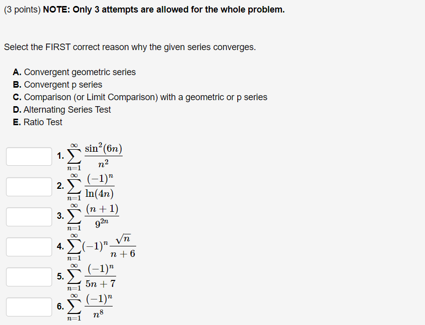 Solved (3 points) NOTE: Only 3 attempts are allowed for the | Chegg.com