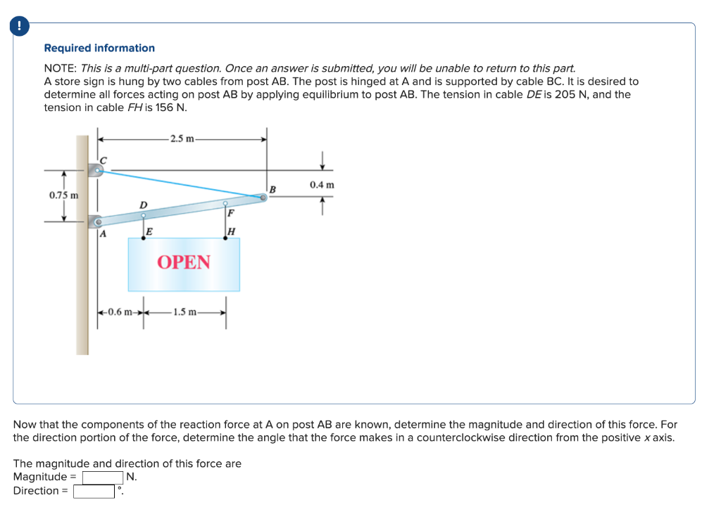 Solved Required information NOTE: This is a multi-part | Chegg.com